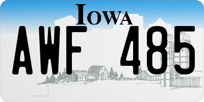 IA license plate AWF485