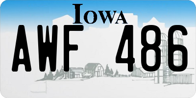 IA license plate AWF486