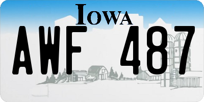 IA license plate AWF487