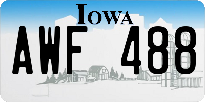 IA license plate AWF488