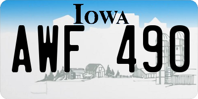 IA license plate AWF490