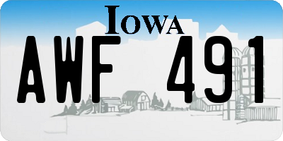 IA license plate AWF491