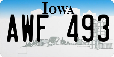 IA license plate AWF493