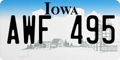 IA license plate AWF495