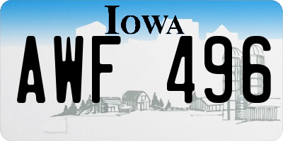 IA license plate AWF496