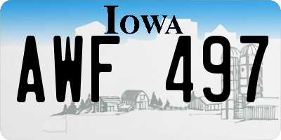 IA license plate AWF497