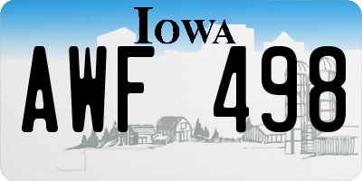 IA license plate AWF498