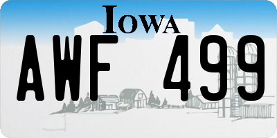 IA license plate AWF499