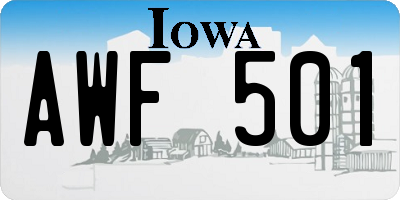 IA license plate AWF501
