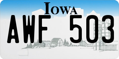 IA license plate AWF503