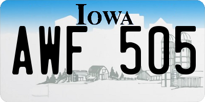 IA license plate AWF505