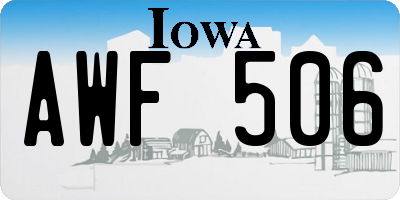 IA license plate AWF506
