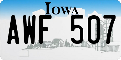 IA license plate AWF507