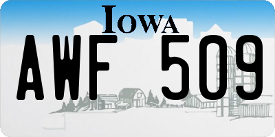 IA license plate AWF509