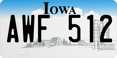 IA license plate AWF512