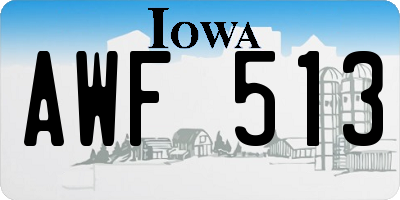 IA license plate AWF513