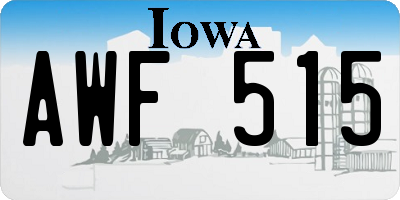 IA license plate AWF515
