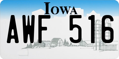 IA license plate AWF516