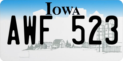 IA license plate AWF523