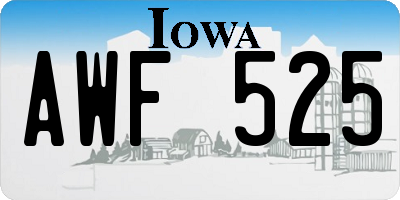 IA license plate AWF525