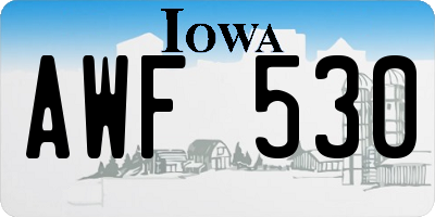 IA license plate AWF530