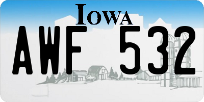 IA license plate AWF532