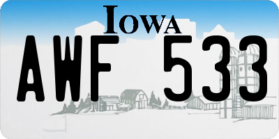 IA license plate AWF533