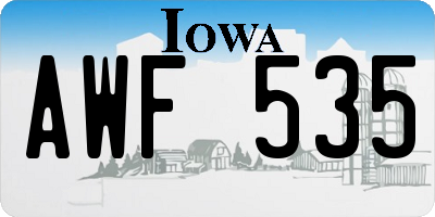 IA license plate AWF535