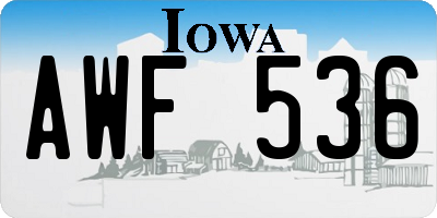 IA license plate AWF536