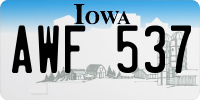 IA license plate AWF537