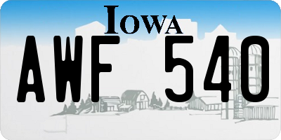 IA license plate AWF540