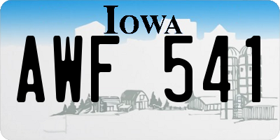 IA license plate AWF541