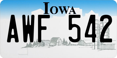 IA license plate AWF542