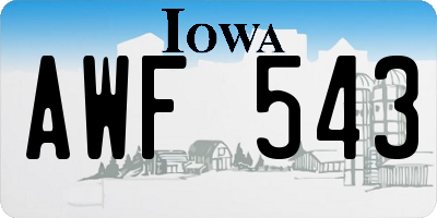 IA license plate AWF543