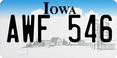 IA license plate AWF546