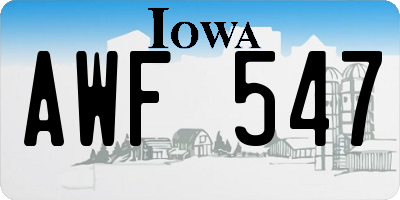 IA license plate AWF547