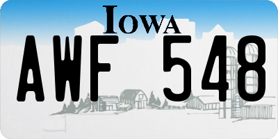 IA license plate AWF548