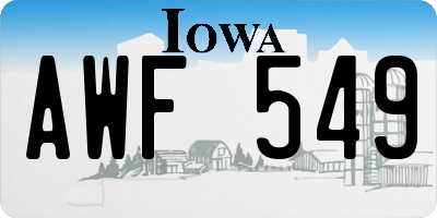 IA license plate AWF549