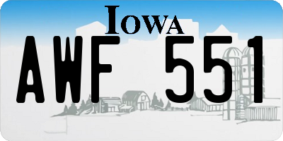 IA license plate AWF551