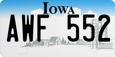 IA license plate AWF552