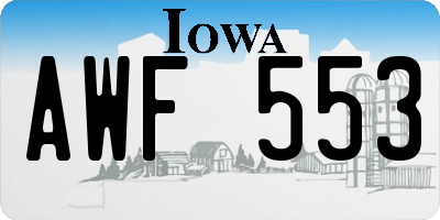 IA license plate AWF553