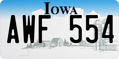 IA license plate AWF554