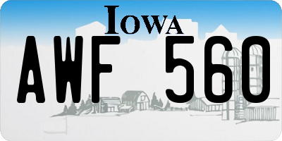 IA license plate AWF560