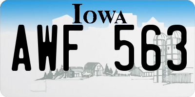 IA license plate AWF563