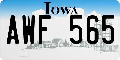 IA license plate AWF565