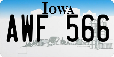 IA license plate AWF566