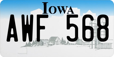IA license plate AWF568