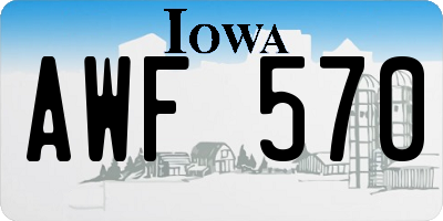 IA license plate AWF570