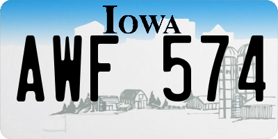 IA license plate AWF574