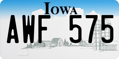 IA license plate AWF575